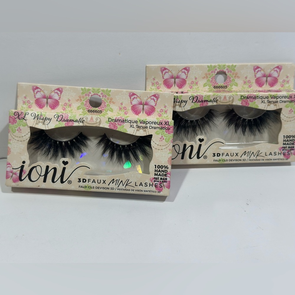 Black 3D Faux Mink Lashes XL Wispy Dramatic - Pack of 2